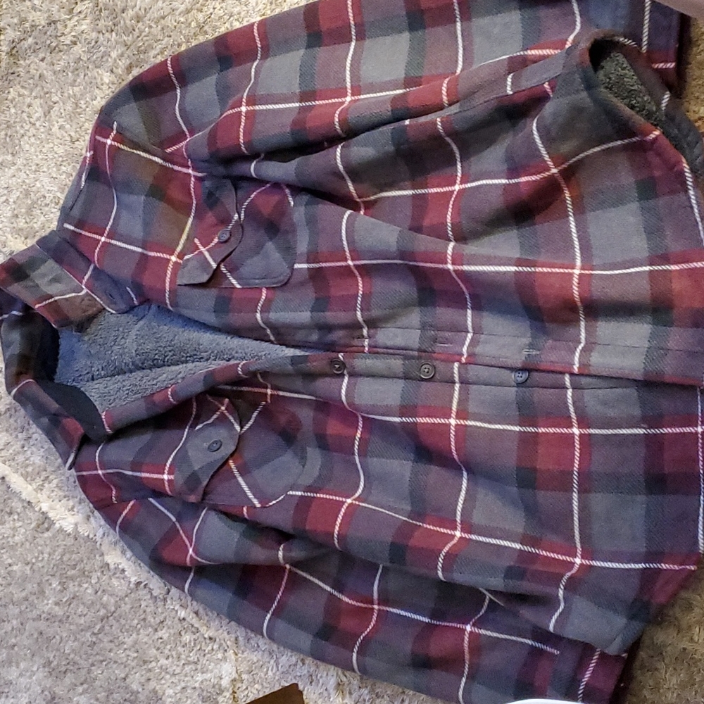 Mens medium fleece lined flannel shirt